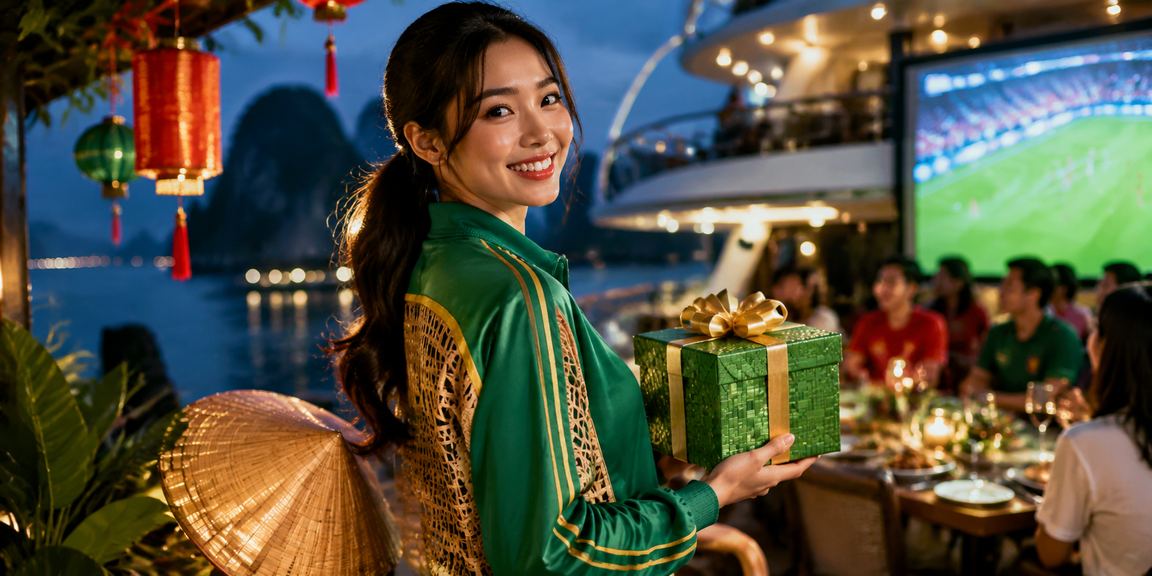 Cảnh vịnh Hạ Long nhìn từ xa, biểu tượng du lịch Việt Nam gắn với văn hoá giải trí địa phương