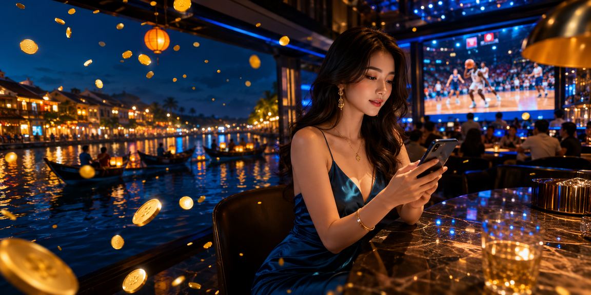 Người mẫu Việt Nam xem kèo bóng rổ tại phố cổ Hội An với không khí đặc trưng